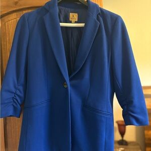 Kasper Bright Blue Women's Blazer with Single-Button Front